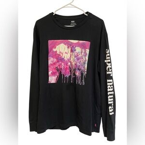 Levi's Black Long Sleeve Shirt Abstract Art